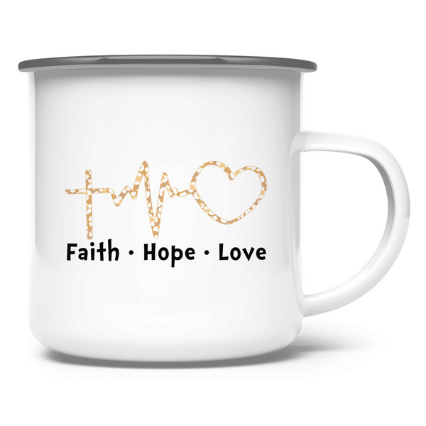 Emaille Tasse faith hope love