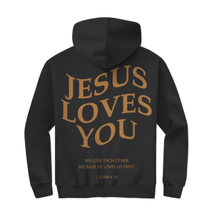 Herren Zipper Hoodie jesus loves you 1 john 4,19
