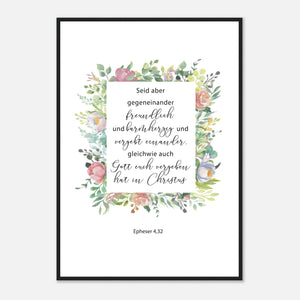 gott euch vergeben hat epheser 4,32 Poster mit Holzrahmen