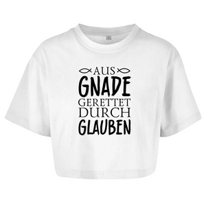 Damen Oversize Crop Top aus gnade gerettet