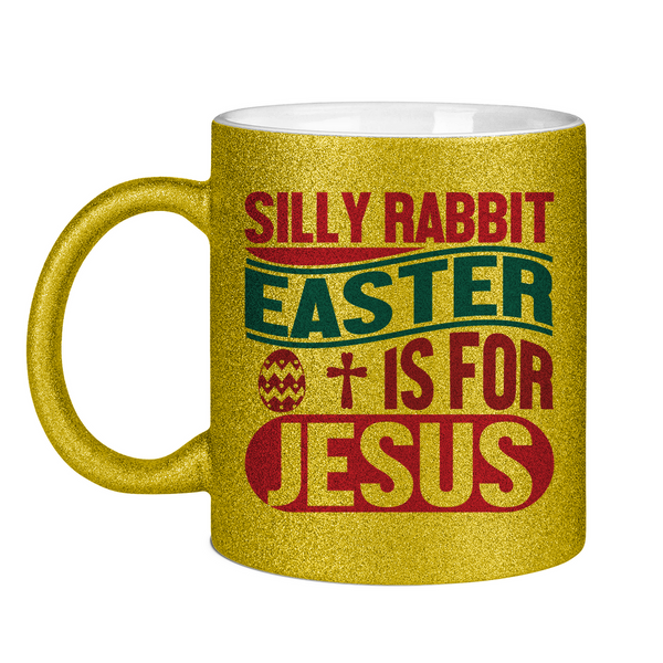 Glitzertasse silly rabbit ostern osterhase