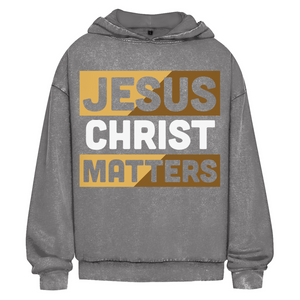 Oversize Washed Hoodie jesus christ matters