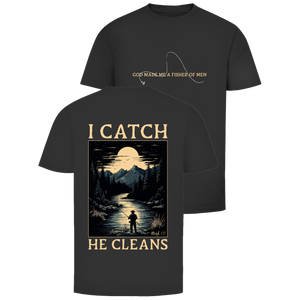 Herren T-Shirt i catch he cleans mark 1:17