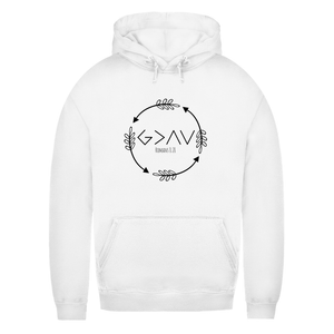 Damen Hoodie god greater than highs lows romans 8:28