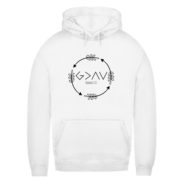 Damen Hoodie god greater than highs lows romans 8:28