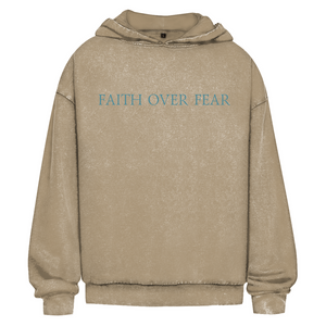 Oversize Washed Hoodie faith over fear psalm 118:6