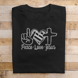 Herren T-Shirt peace love jesus