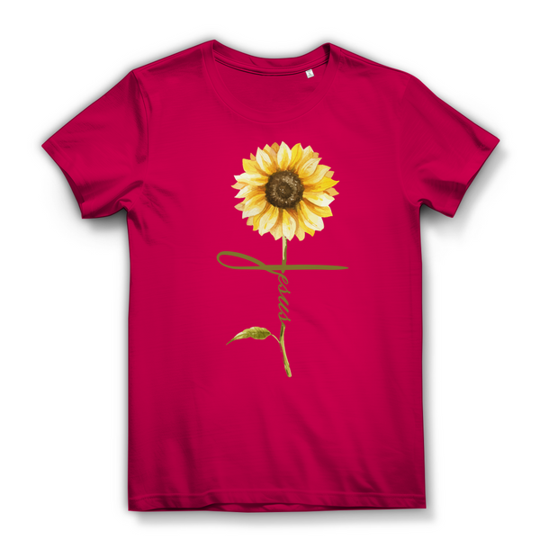 Damen Bio T-Shirt jesus sonnenblume