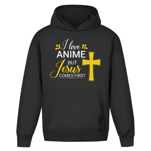 Oversize Hoodie Ohne Kordel i love anime but jesus comes first