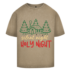 Oversize Washed T-Shirt silent night holy night
