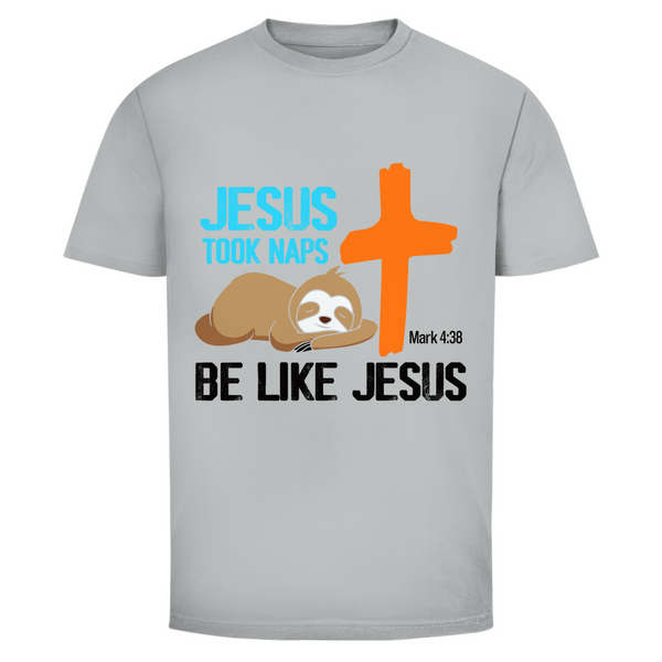 Herren T-Shirt jesus took naps mark 4:38 faultier