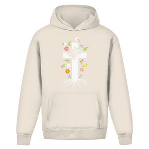 Oversize Hoodie Ohne Kordel kreuz roots