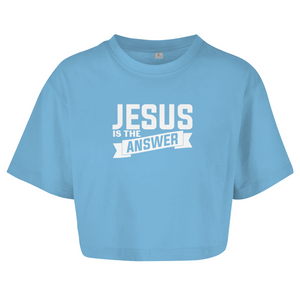 Damen Oversize Crop Top jesus is the answer