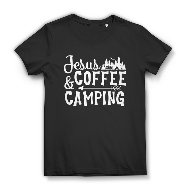 Damen Bio T-Shirt jesus coffee camping