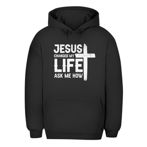 Unisex Oversize Hoodie jesus changed my life ask me how