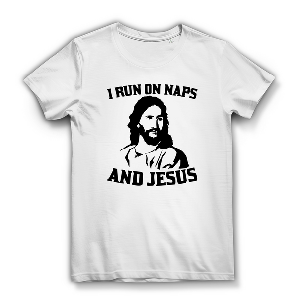 Damen Bio T-Shirt i run on naps and jesus