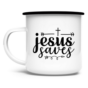 Emaille Tasse jesus saves