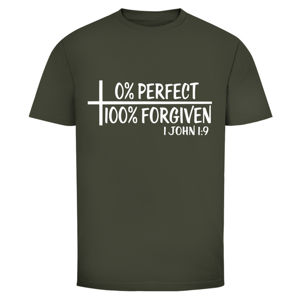 Herren T-Shirt 0% perfect 100% forgiven 1 john 1:9