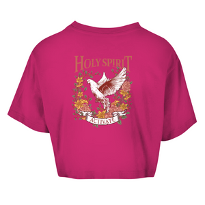 Damen Oversize Crop Top holy spirit activate