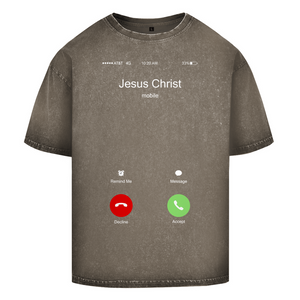 Oversize Washed T-Shirt jesus christ is calling