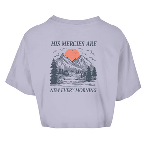 Damen Oversize Crop Top his marcies are new every morning