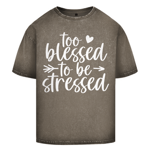 Oversize Washed T-Shirt to blessed to be stressed