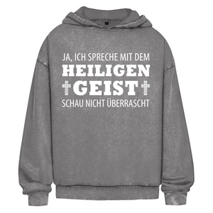 Oversize Washed Hoodie ich spreche mit dem heiligen geist