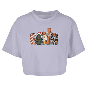 Damen Oversize Crop Top faith weihnachtsmotiv