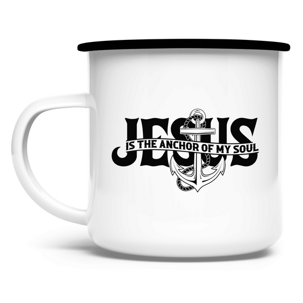 Emaille Tasse jesus is the anchor of my soul segeln