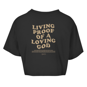 Damen Oversize Crop Top a loving god 1 john 4:9-10