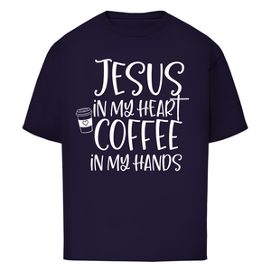Oversize T-Shirt jesus in my heart coffee in my hands