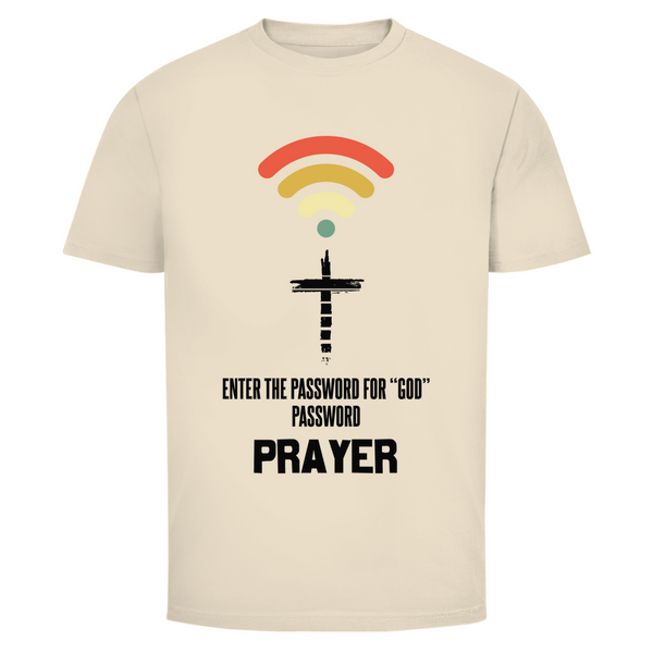 Herren T-Shirt enter the password for god