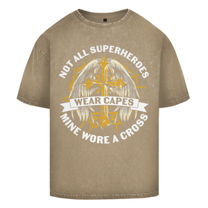Oversize Washed T-Shirt mine superheroes wore cross