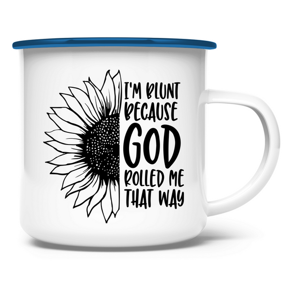 Emaille Tasse i am blunt sonnenblume