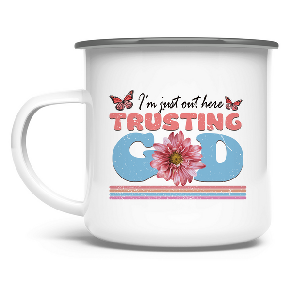 Emaille Tasse trusting god