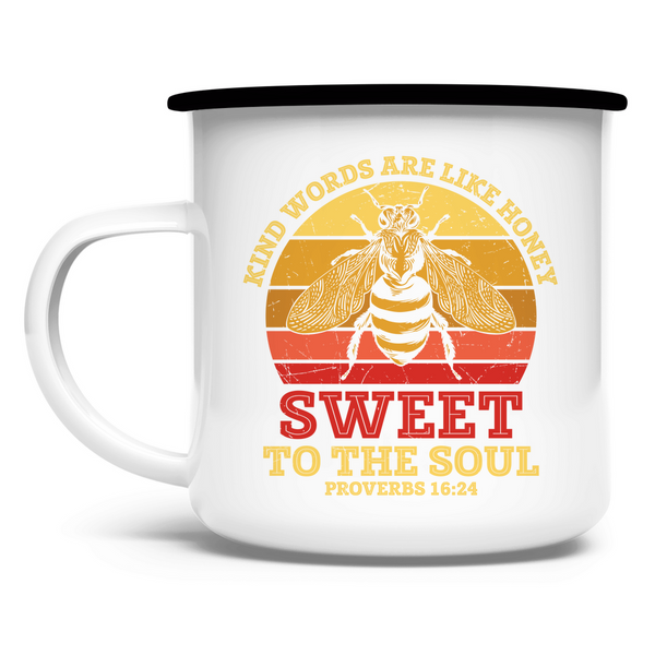 Emaille Tasse kind words are like honey proverbs 16:24