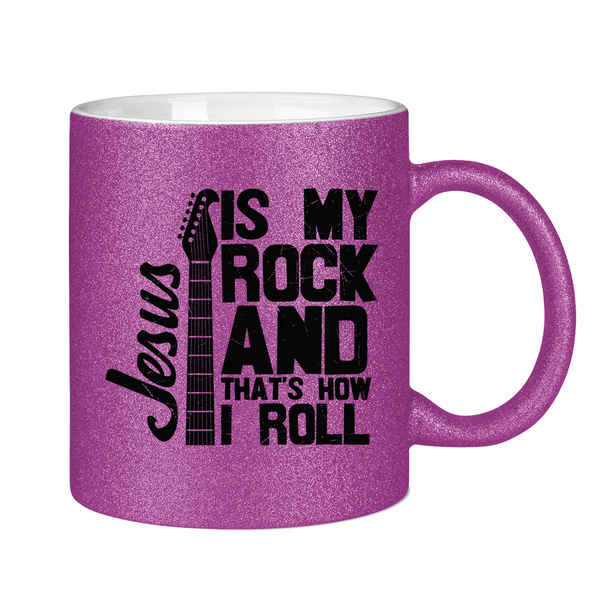 Glitzertasse jesus is my rock gitarrenspieler