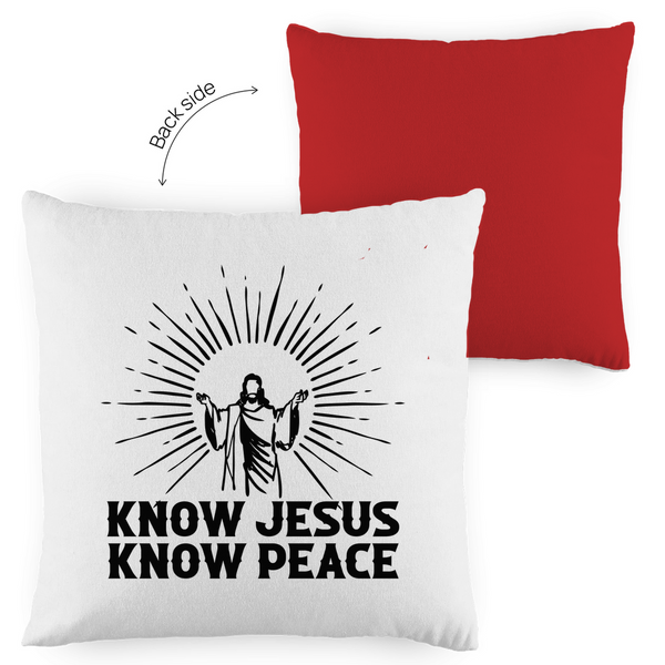 Kopfkissen zweifarbig know jesus know peace