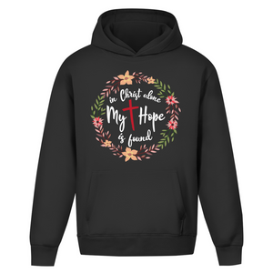 Oversize Hoodie Ohne Kordel in christ alone my hope is found