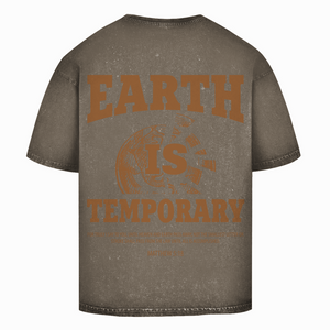 Oversize Washed T-Shirt earth ist temporary matthew 5:18