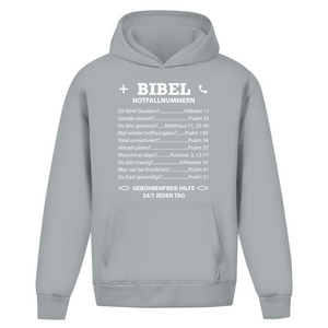 Oversize Hoodie Ohne Kordel bibel notfallnummern