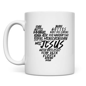 Tasse jesus herz wordcloud