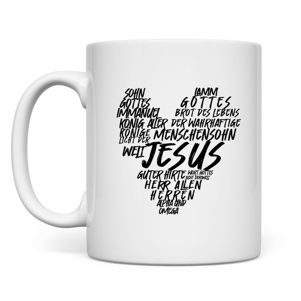 Tasse jesus herz wordcloud