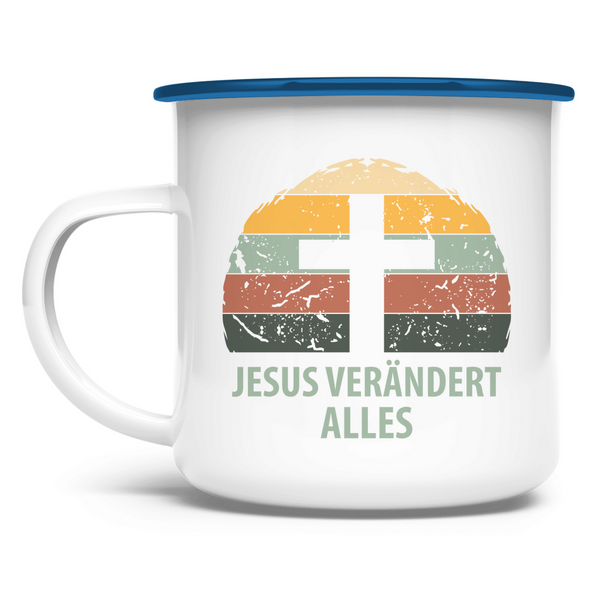 Emaille Tasse jesus verändert alles