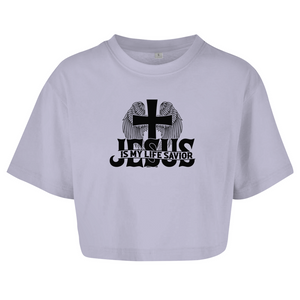 Damen Oversize Crop Top jesus is my life savior