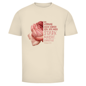 Herren T-Shirt der mich stark macht rose philipper 4:13