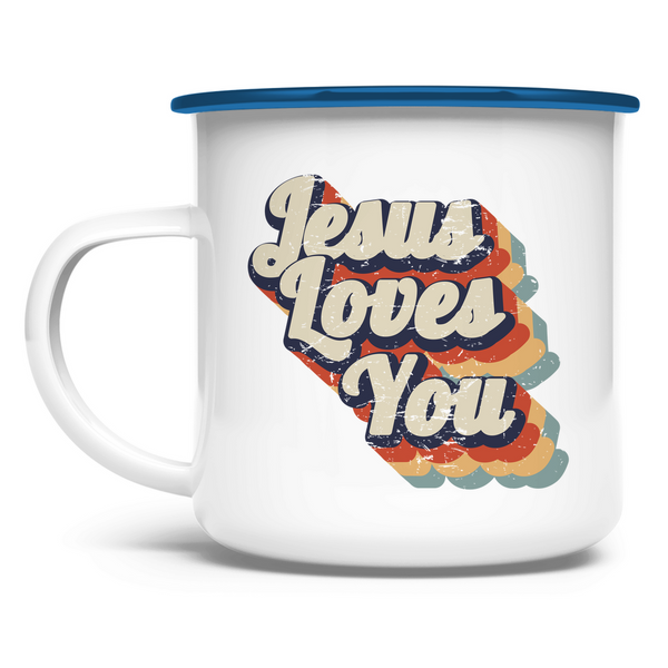 Emaille Tasse jesus loves you