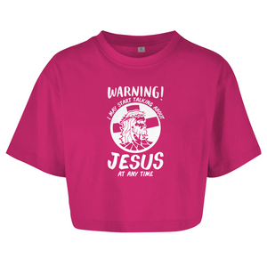 Damen Oversize Crop Top jesus at any time
