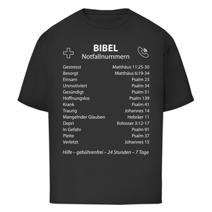 Oversize T-Shirt bibel notfallnummern