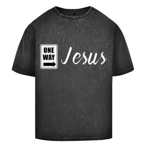 Oversize Washed T-Shirt one way jesus